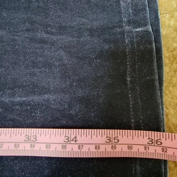 Anthropologie THML Navy Blue Velvet Embroidered Boho Dress Size Medium - Picture 7 of 9